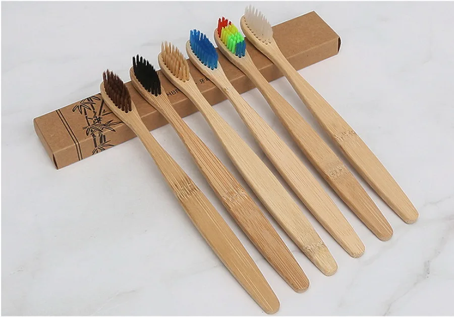 DHL 200pcs Soft Fibre Environmentally Wood Toothbrush Bamboo ToothBrush Wooden Handle Tooth brush