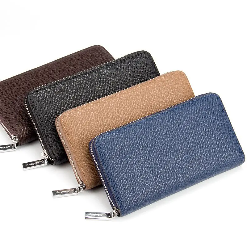 

2017 Business Men's Wallets PU Leather Long Wallet Portable Cash Purses Casual Standard Wallets Male Clutch Bag