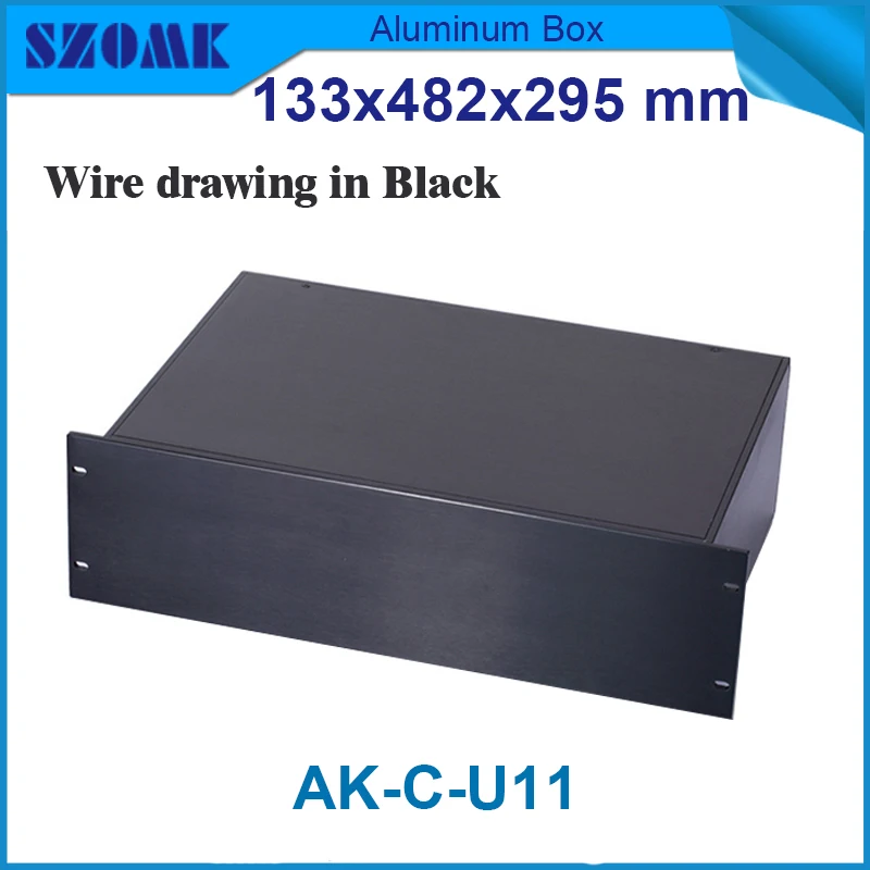 

Black color U 19 rack aluminum junction housing case 133(H)x482(W)x295(L)