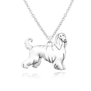 

Vintage Afghan Hound Long Chain Necklace Boho 3D Animal Dog Pendant Best Gifts Necklaces For Women Men Jewelry Collares Mujer