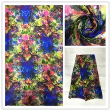 140 см Новая летняя печать шелковая шифоновая ткань Модный Цветной леопардовый дизайн принт шелковая шифоновая ткань 6 momme DSF26