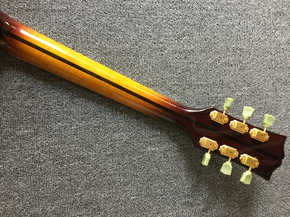 Mejores ventas de la vendimia cherryburst L5 Jazz eléctrico guitarras con Hardware de oro China OEM Guitarra izquierda disponible Disponible