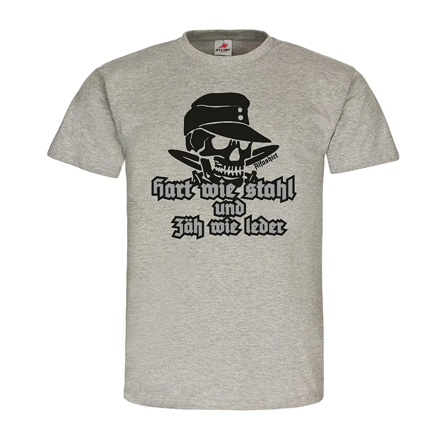 

2019 New Summer Fashion Men Tee Shirt SHIRT Hard as steel tough as leather motto skull bones soldier Army Bundeswehr Casual