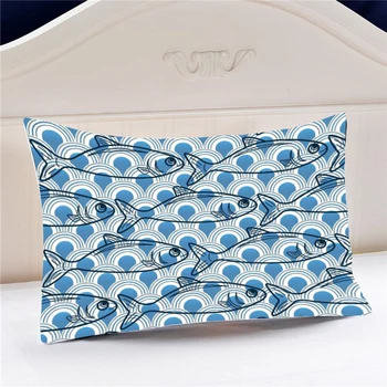

Oct. Home Textile Cartoon Fish Polyester/Micro-suede Fabric/2WT 2way 45*35CM One-sided Two-sided Pillow Case New #41154