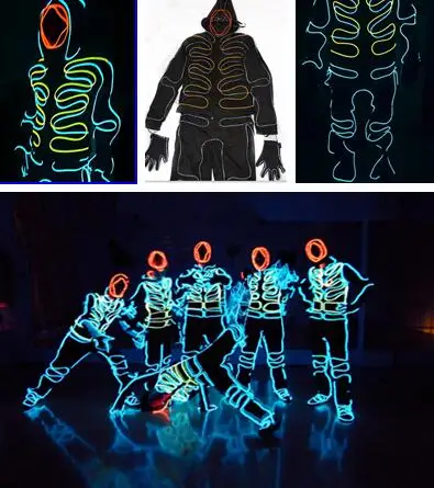 Best Offers EL luminous line fluorescent show service bar dance show ghost dance performance props clothes