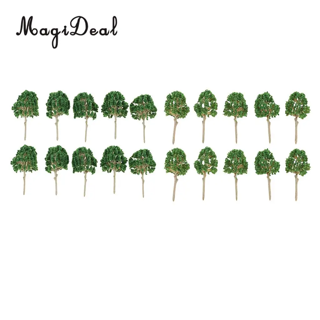 MagiDeal 10Pcs Sand Table Model Building Scale Tree Plant Miniature for Tailway Tailroad Train Track Park Garden Scenery Toys