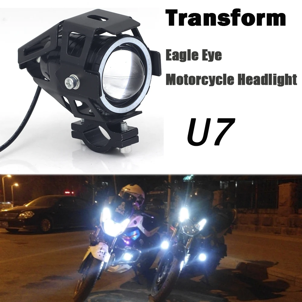 2 шт. 125 Вт 12 В мотоциклетные фары точечные Moto U7 светодиодные для вождения