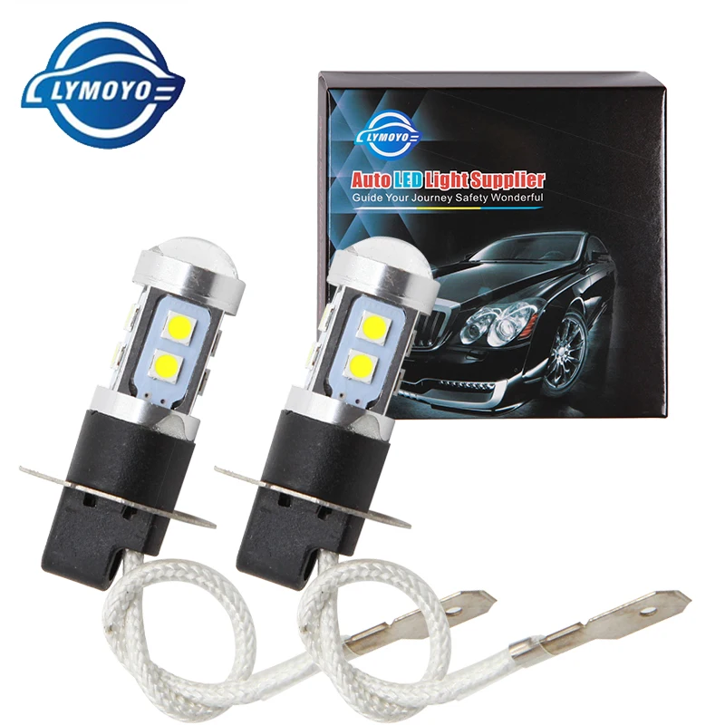 LYMOYO 2 шт. автомобильные H3 светодиодный H1 881 H27 H7 H8 H11 HB3 HB4 9005 9006 10 Вт 3030 SMD