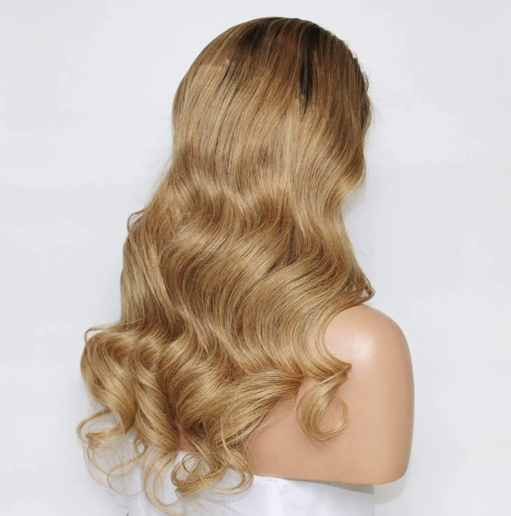 Eversilky Honey Blonde Human Hair 360 Wigs Ombre Lace Front Wig 1B 27 360 Lace Frontal Wigs Loose Wave Lace Wigs For Black Women