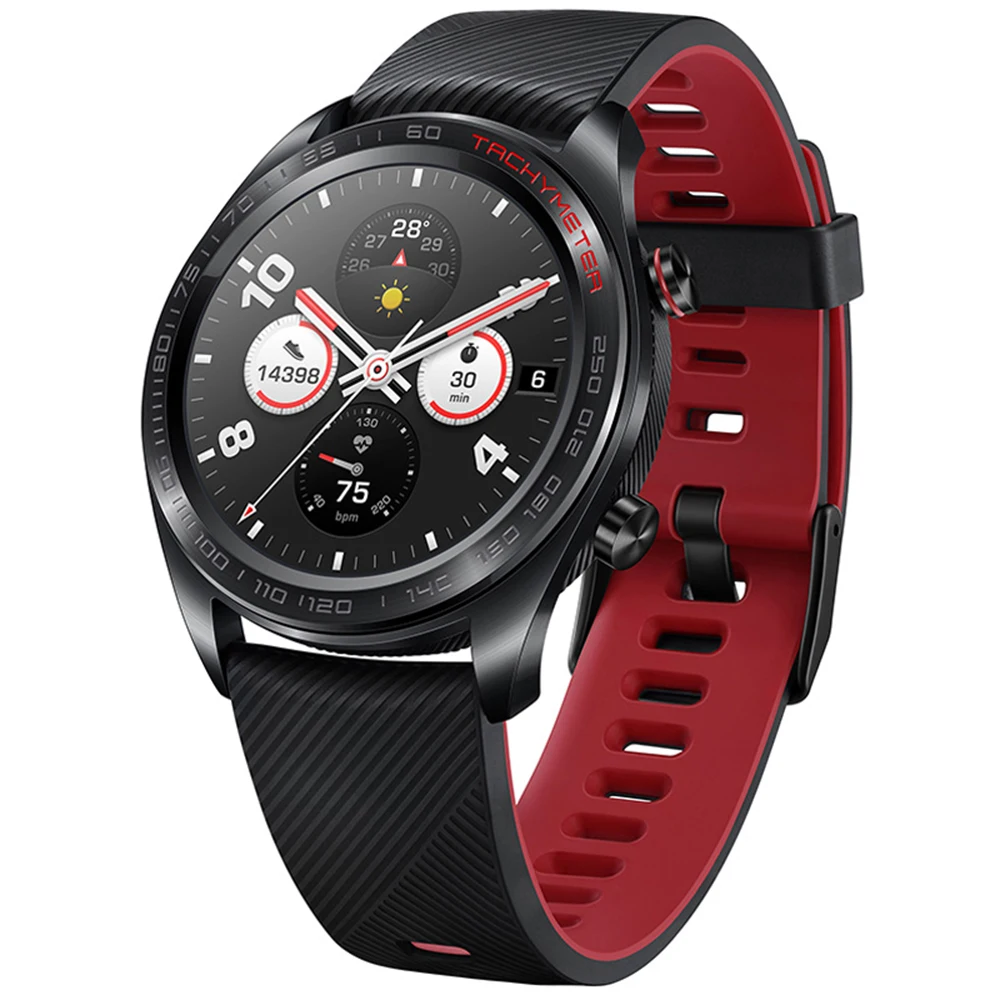 Huawei Honor уличные умные часы 1," AMOLED сенсорный экран 5 АТМ водонепроницаемые gps Maigic умные часы для мужчин и женщин монитор сердечного ритма - Цвет: Черный