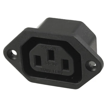 

AUTO -AC 250V 10A IEC 320 C13 Panel Mount Plug Connector Socket Black