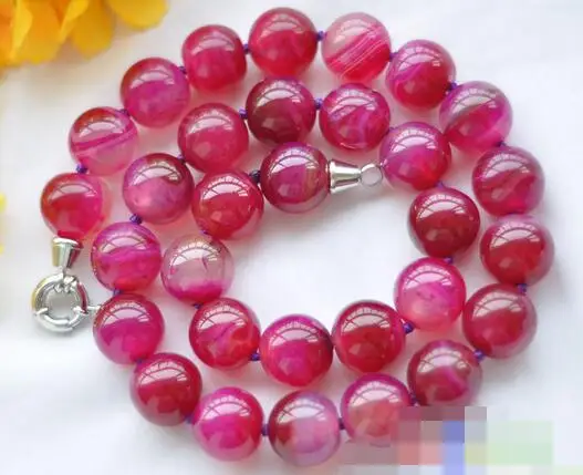 

song voge gem nanJ0620 rose red round agate bead necklace