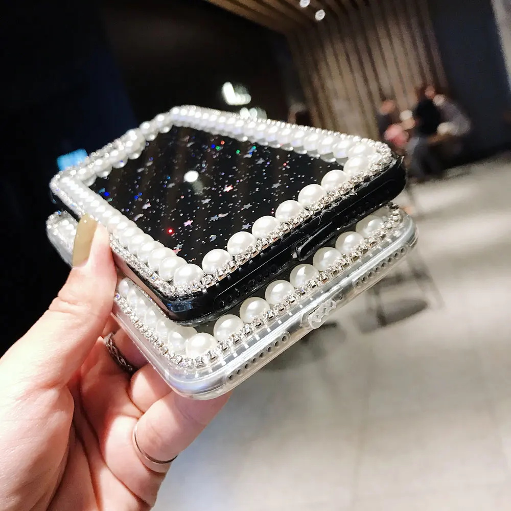 Чехол для телефона Moon Stars с бриллиантовым жемчугом OPPO F9 K1 A5 A3 A83 A59 A57 A73 A77 A79 R17 R15 R11
