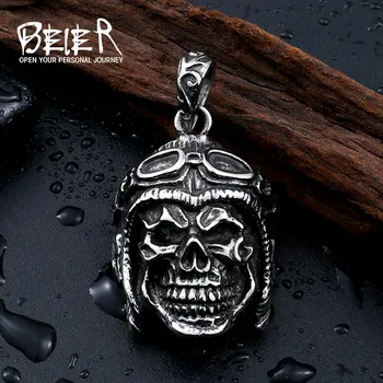 

Beier 316L Stainless Steel pendant necklace punk skull cool classes pendant Fashion jewelry LLBP8-200R