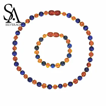 

SA SILVERAGE Classic Natural Amber Necklace Supply Certificate Authenticity Genuine Baltic Amber Stone Baby Necklace Gift 35cm
