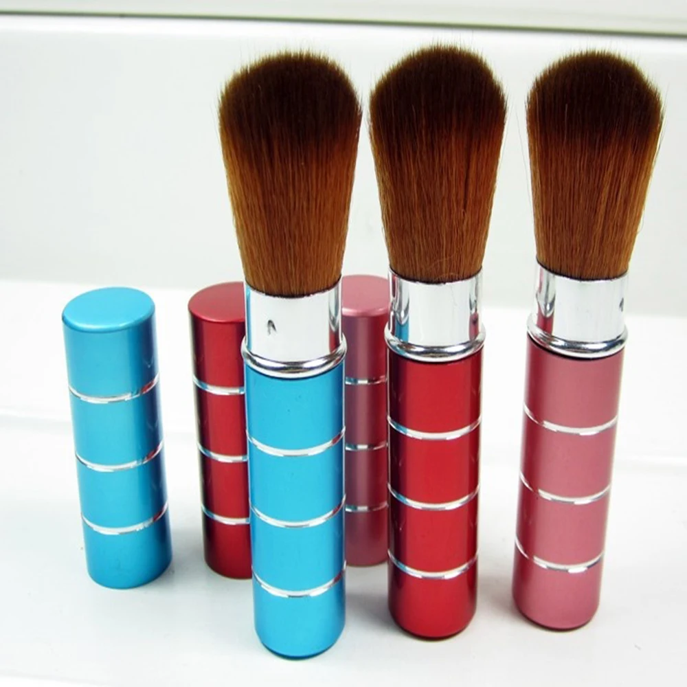 1PC Pro Retractable Dome Blush Brush Aluminum Eyeshadow Foundation Facial Brushes Makeup Cosmetic Tools