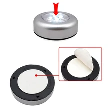 Серебряный 3 светодиодный светильник для шкафа с батарейным питанием, беспроводной сенсорный настенный светильник для кухни, Ночной светильник 1 шт