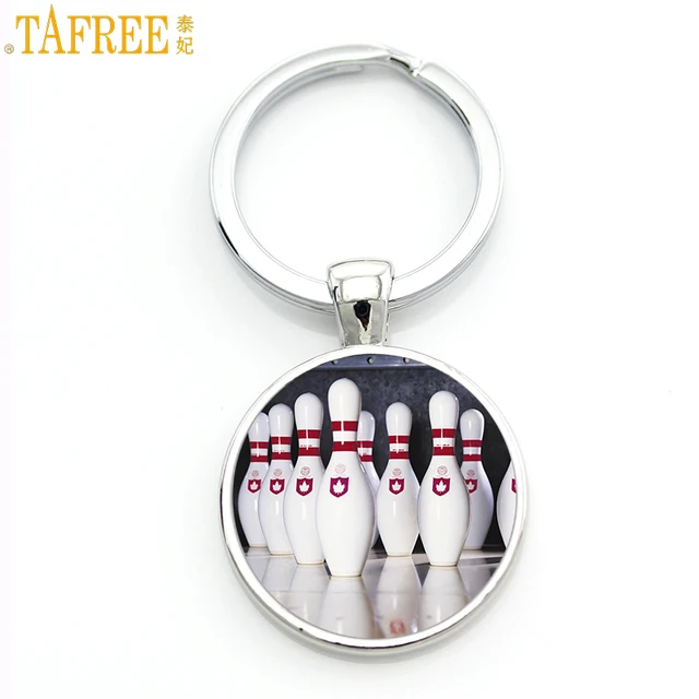 Best Offers TAFREE exquisite popular bowling ball art picture glass gem keychain casual sports style men women key chain ring jewelry SP881 Best Offers TAFREE exquisite popular bowling ball art picture glass gem keychain casual sports style men women key chain ring jewelry SP881