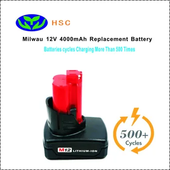 

4000mAh 18650 Battery Pack MIL12D Lithium Battery 12V Replacement Milwau 48-11-2401 48-11-2402 C12B C12BX M12 Battery Pack 12V
