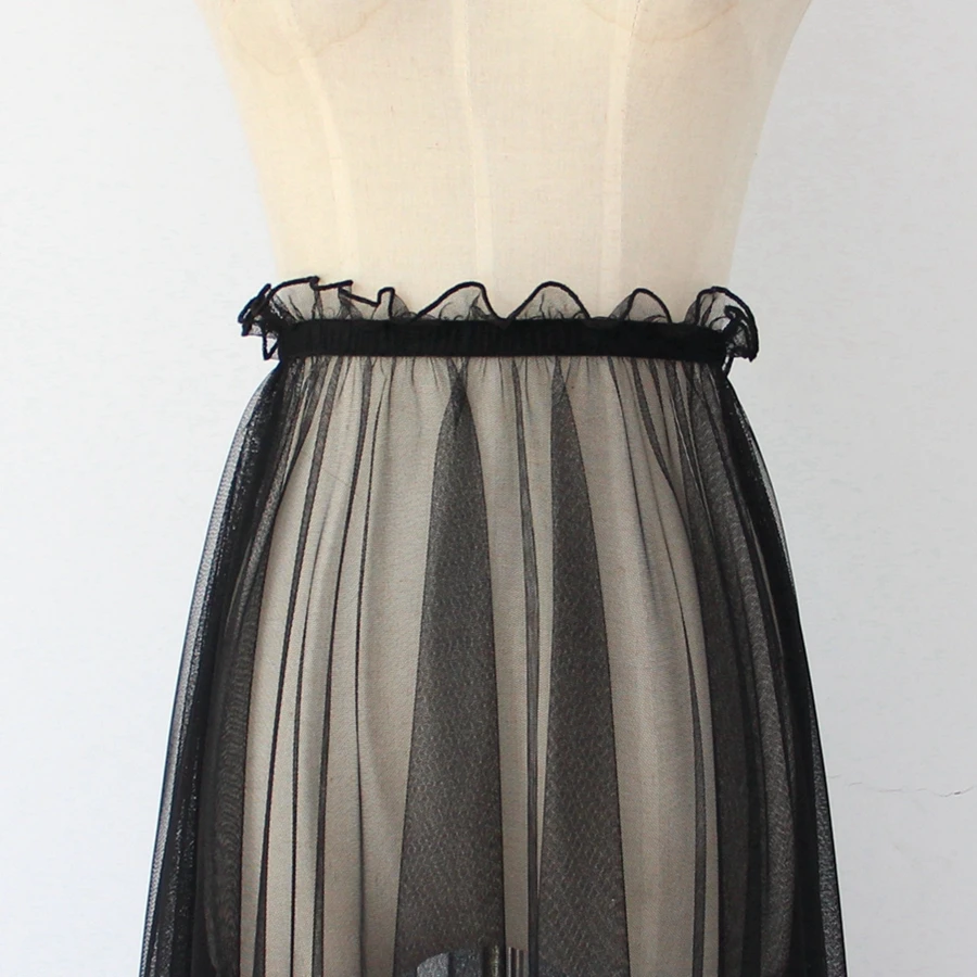 Tanie Letnia podkoszulek 80/90/100cm falbany jednowarstwowa przezroczysta siatkowa spódnica spódnica wysoka sklep