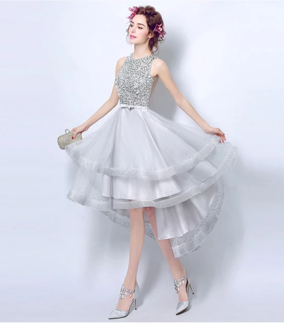 silver gray cocktail dresses