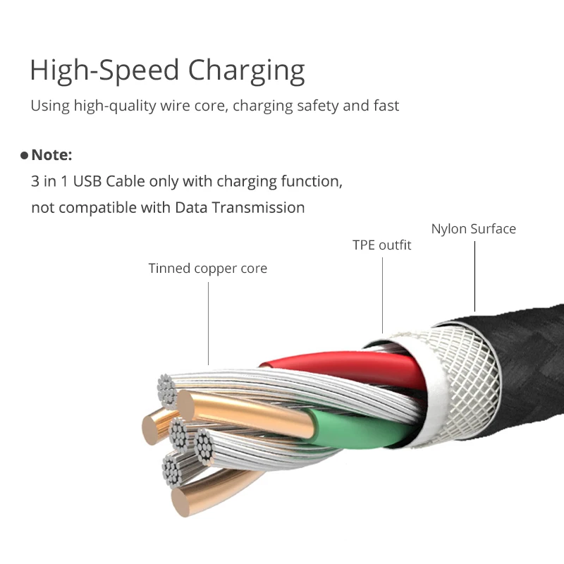 NILLKIN 3 в 1 USB кабель для мобильного телефона Micro usb type C зарядное устройство кабель для iPhone зарядный кабель зарядного устройства микро-usb