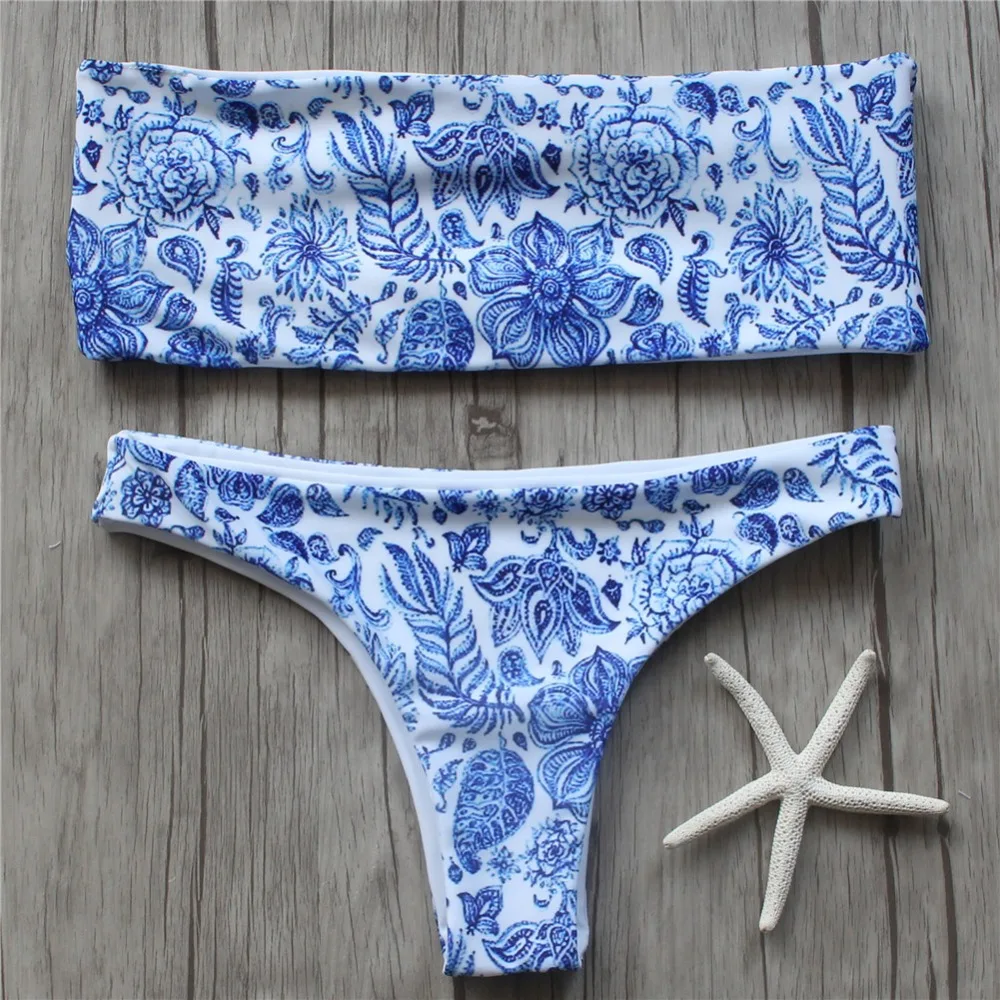 2018 bikinis women biquini low waist swimwear women print bikini set