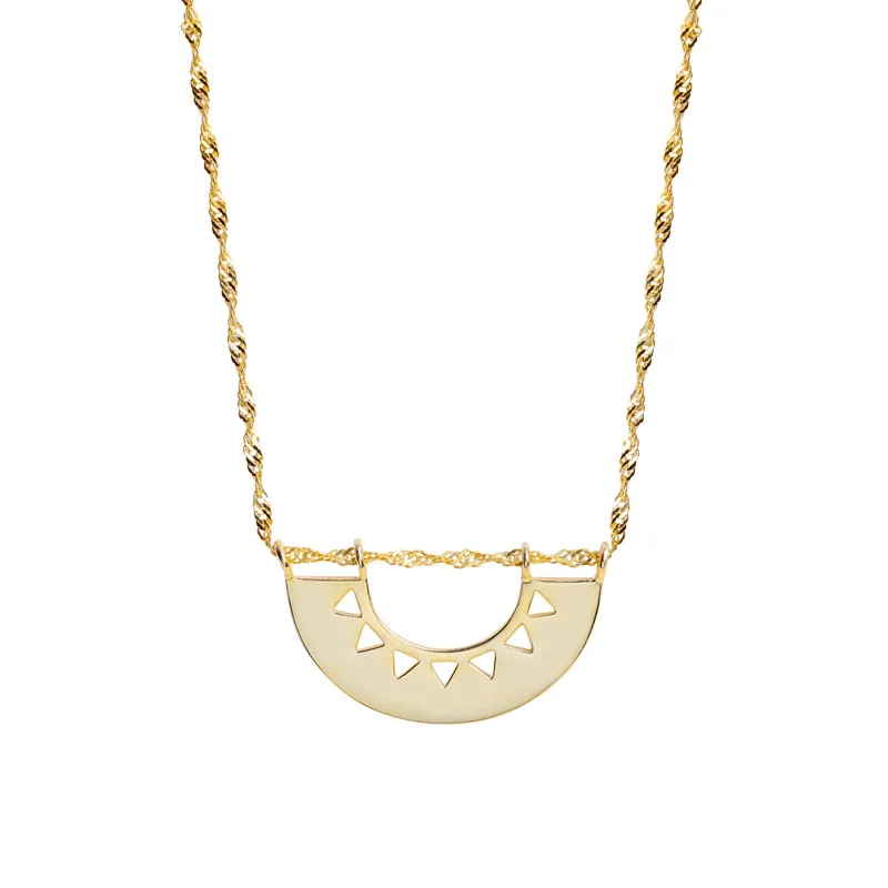 Silvology 925 пробы Серебряное ажурное полукруглая подвеска ожерелье Золотое геометрическое креативное Элегантное ожерелье для женщин ювелирное изделие