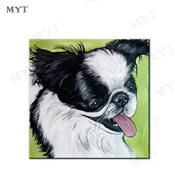 MYT ручная роспись маслом холст черный и белый собаки картина маслом картины гостиной столовая стена без рамки