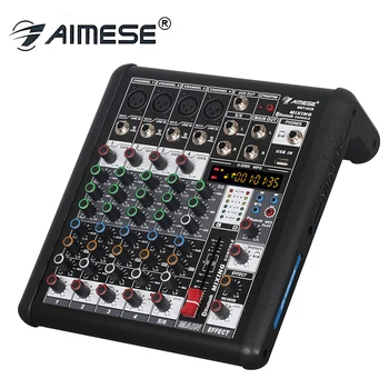

MMT-602 Pro 6 Channel Stereo Mixer Live USB MP3 48V Studio Audio Sound Console Network Anchor Device Vocal Effect Processor