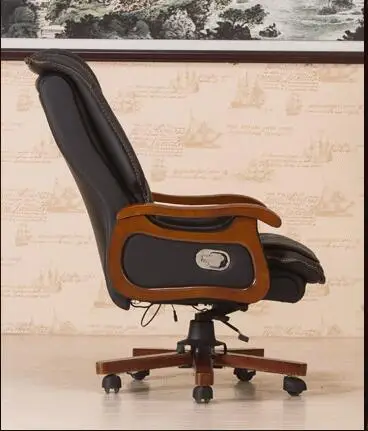 Кресло Boss кожаное компьютерное кресло домашнее массажное откидывающееся кожаное кресло руководителя цельное деревянное офисное кресло с подлокотником