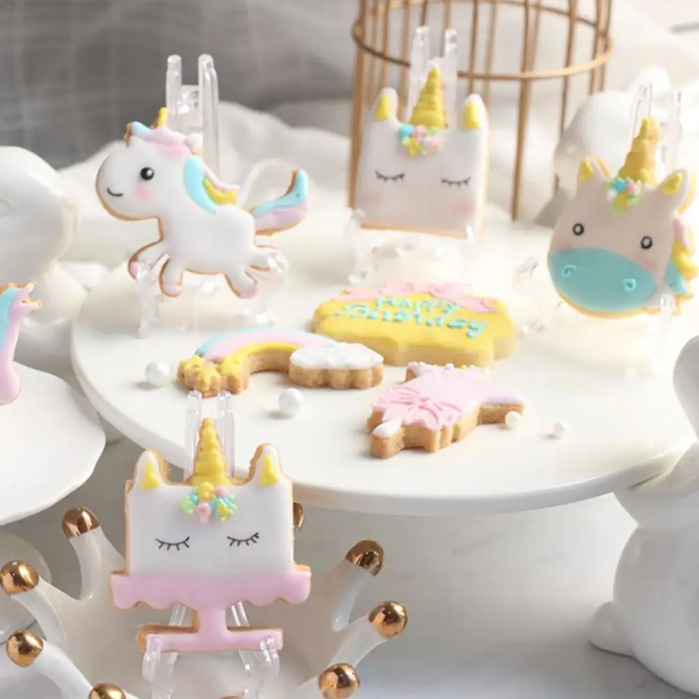 8pcs/set Innovative Unicorn Cookie Cutter DIY Fondant Chocolate Cake Embossing Stencil Mold Biscuit Mold Baking Tool