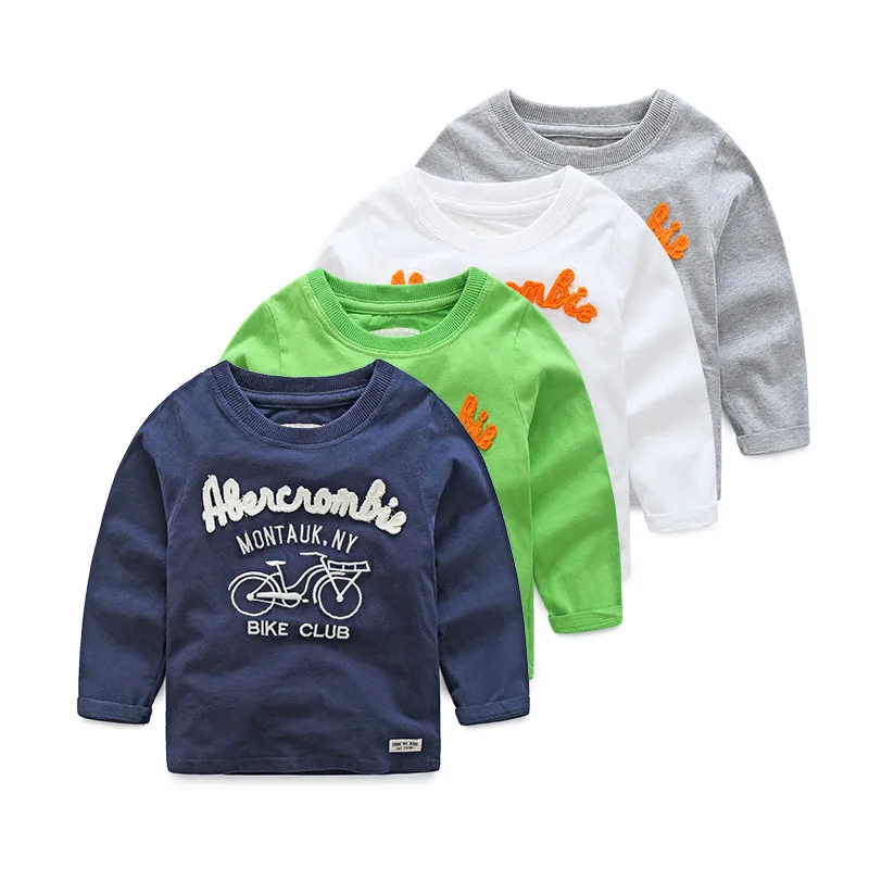 2017 New Boys Long Sleeve T shirt Girls Causal Cotton Baby Kids T shirt For Children