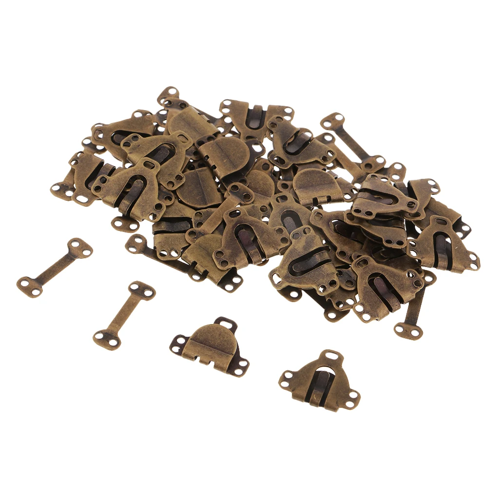 30 Sets Sewing Hook and Eye Closures for Trousers Skirt Dress Bra DIY Sewing Craft Bronze