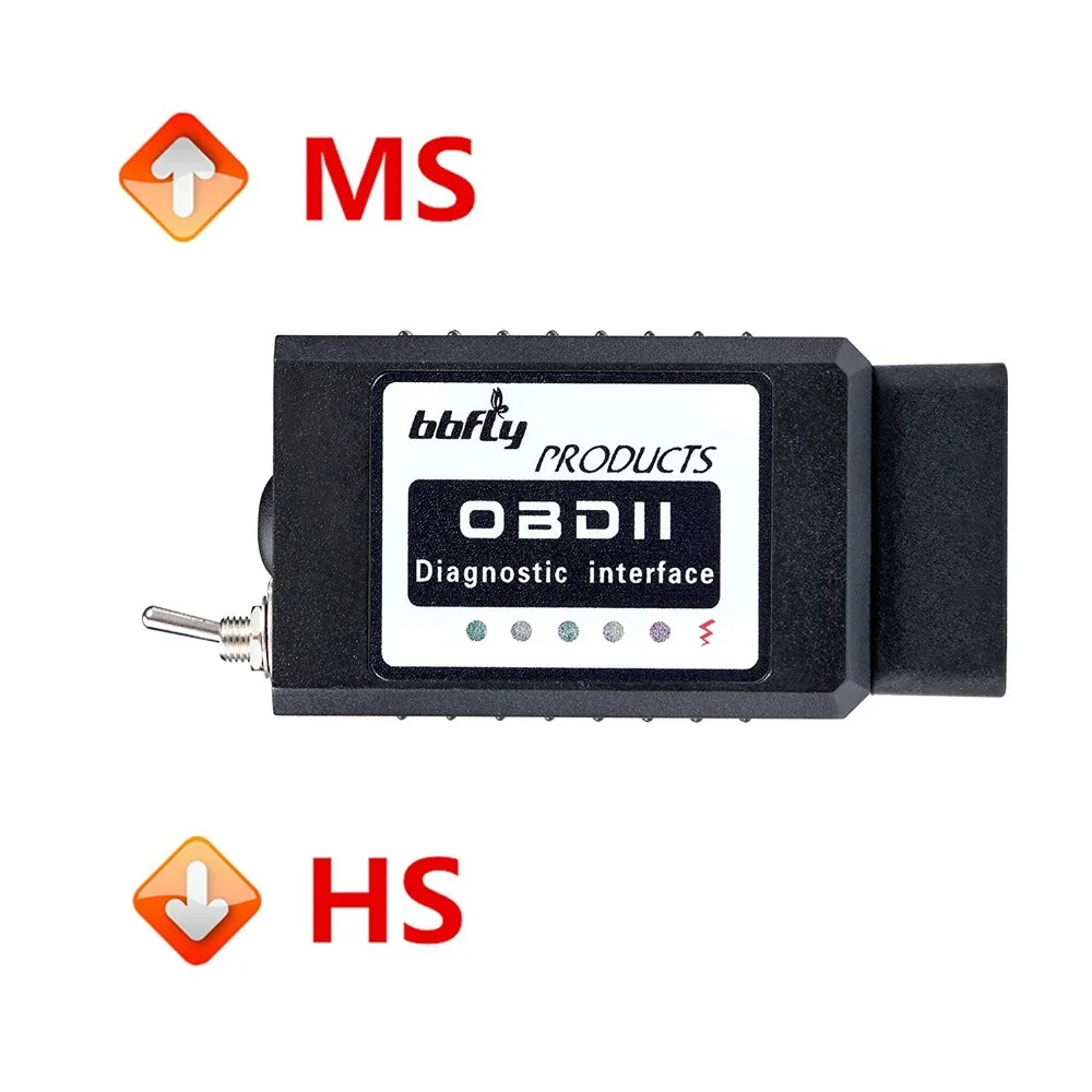 Esc/áner bbfly-BB77102 ELM327 Bluetooth V1.5 OBD2 HS-CAN MS-CAN para Ford