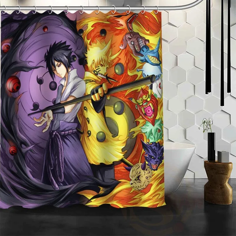 Best Nice Custom Naruto Anime Shower Curtain Bath Curtain Waterproof 