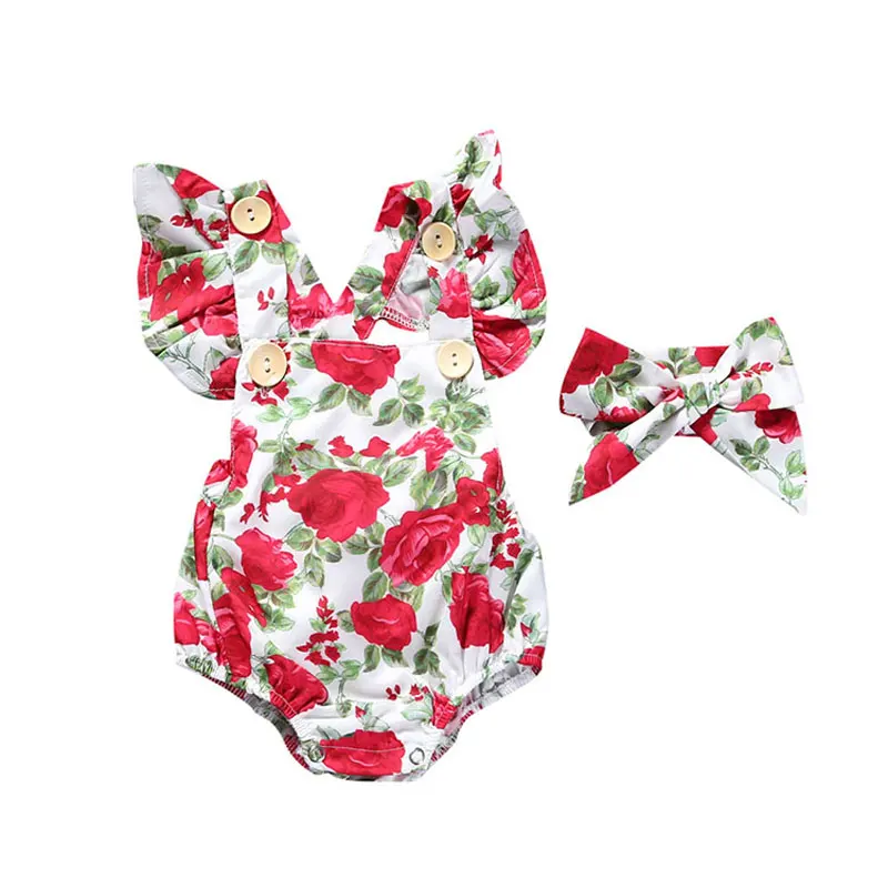 

Floral Newborn Baby Bodysuit+Scarf 2 Piece Summer Baby Girl Clothes Sleeveless Infant Bodysuit 0-12 Months Toddler Clothing