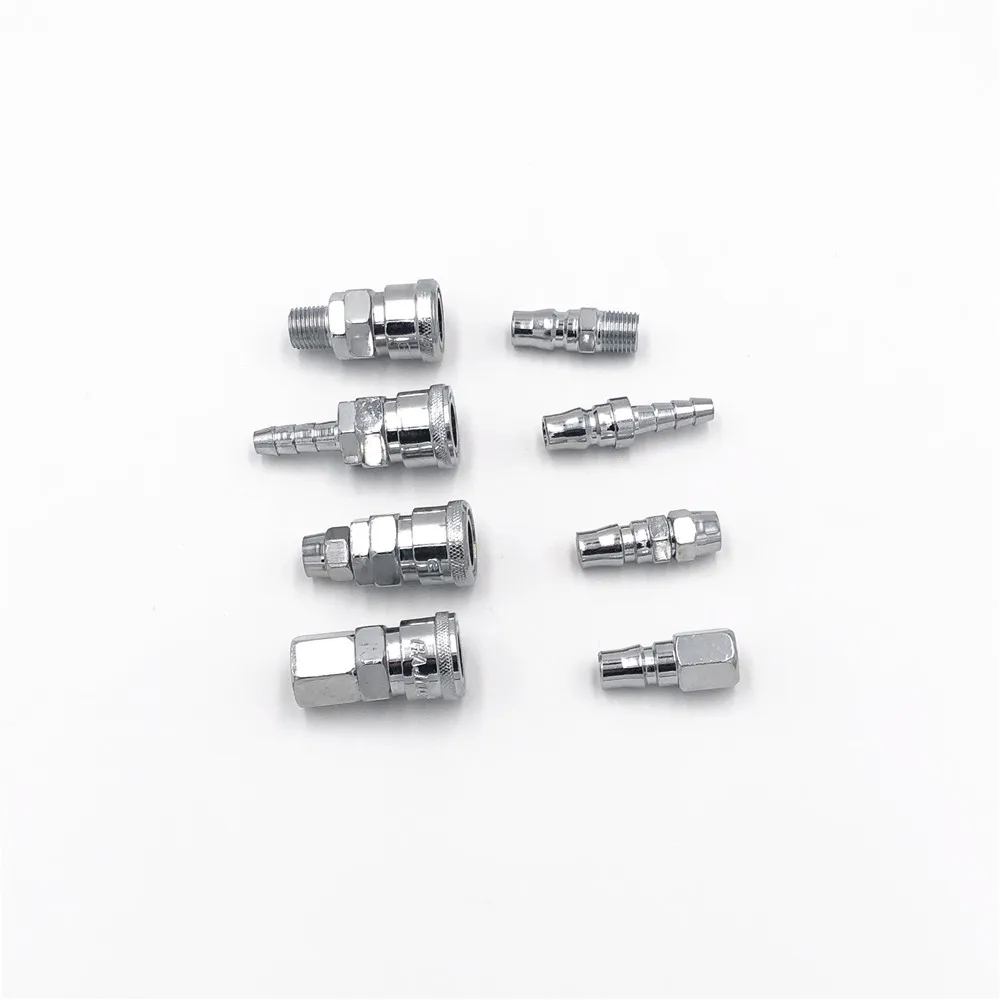 

8PCS 1/4" Pneumatic Air Compressor Hose Quick Coupler Plug Socket Connector Set PH PM PP SM SH PF SP SF 20