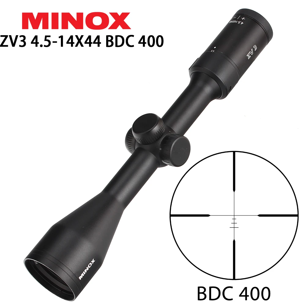 

MINOX ZV 3 4.5-14X44 Tactical Optics Sight BDC 400 Riflescope Wire Reticle Side Parallax Scope for Hunting Airsoft Rifle