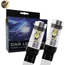 2 шт. T20 7443 светодиодный высокое Мощность 3030 20SMD W21/5 Вт светодиодный лампы вождение автомобиля задний фонарь стоп обратный Автомобильные стояночные огни 6000 К Белый 12 В-24 В