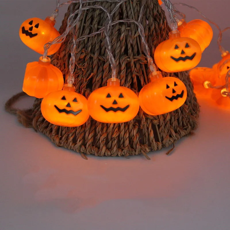 10 головок светодиодный светильник-гирлянда Pumpkins/Ghost/Spider/Skull светодиодный фонарь для дома DIY Висячие вечерние украшения для Хэллоуина