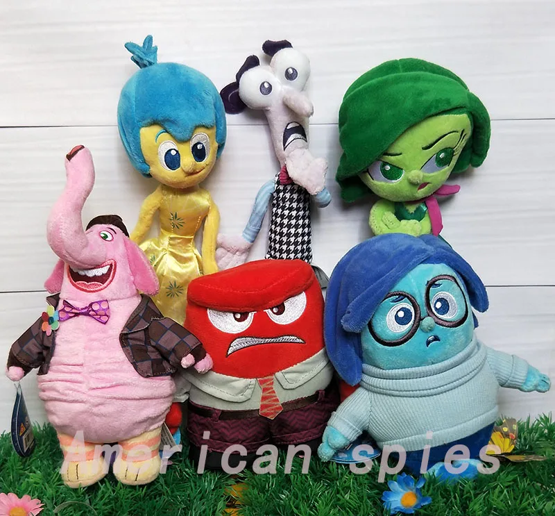 5 Disney Pixars Inside Out Plush LOT - Fear Joy Bing Bong Disgust Anger ...