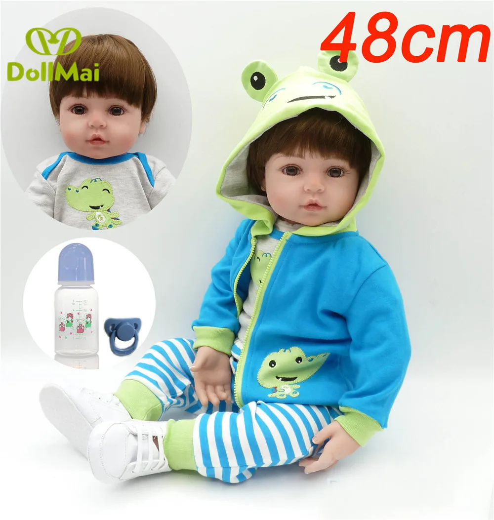 48 см куклы reborn boy хлопковые виниловые силиконовые baby игрушки для детей подарок с