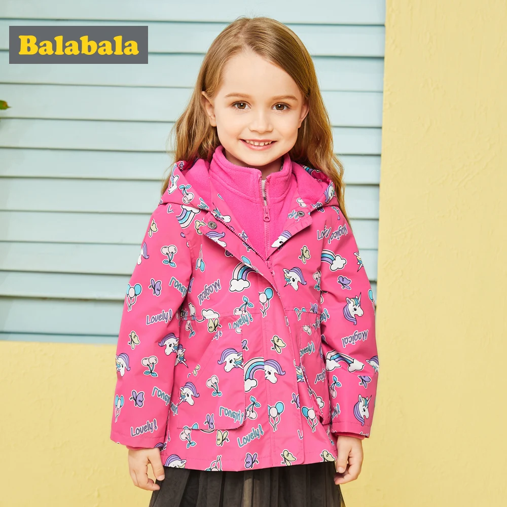 

Balabala children's jackets for girls Outerwear autunm clothes kids Clothing sport coats Frontal clothing children's windbreaker
