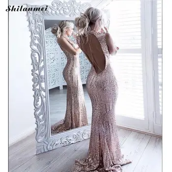 

Backless Dress Women Sexy Evening Party Long Dresses Sleeveless Geometric Gold Color Female Floor Length Dress Vestidos 2019
