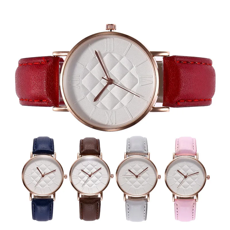 Women's watches brand luxury fashion ladies watch Roman Numerals Leather Analog Quartz Wrist Watches Clock Reloj mujer 3M30#N (7)