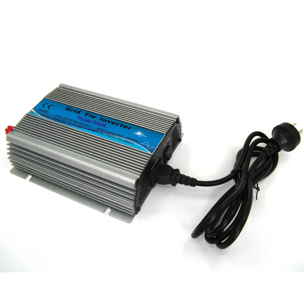 

Grid tied Solar inverter 300Watt Mini Grid Tie Inverter MPPT 220V Pure Sine Wave Adjustable 10.5V to 28V