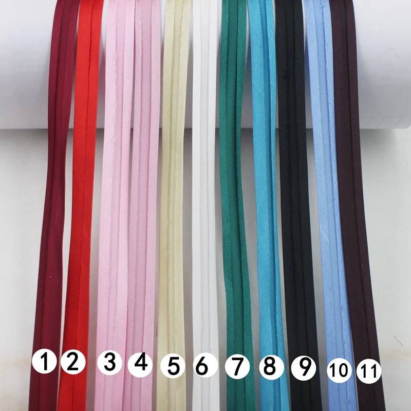 100 야드 폴리 에스터 5/8 (15mm) 새틴 바이어스 테이프 리본 바인딩 DIY 의류 봉제 및 트리밍 용 단색