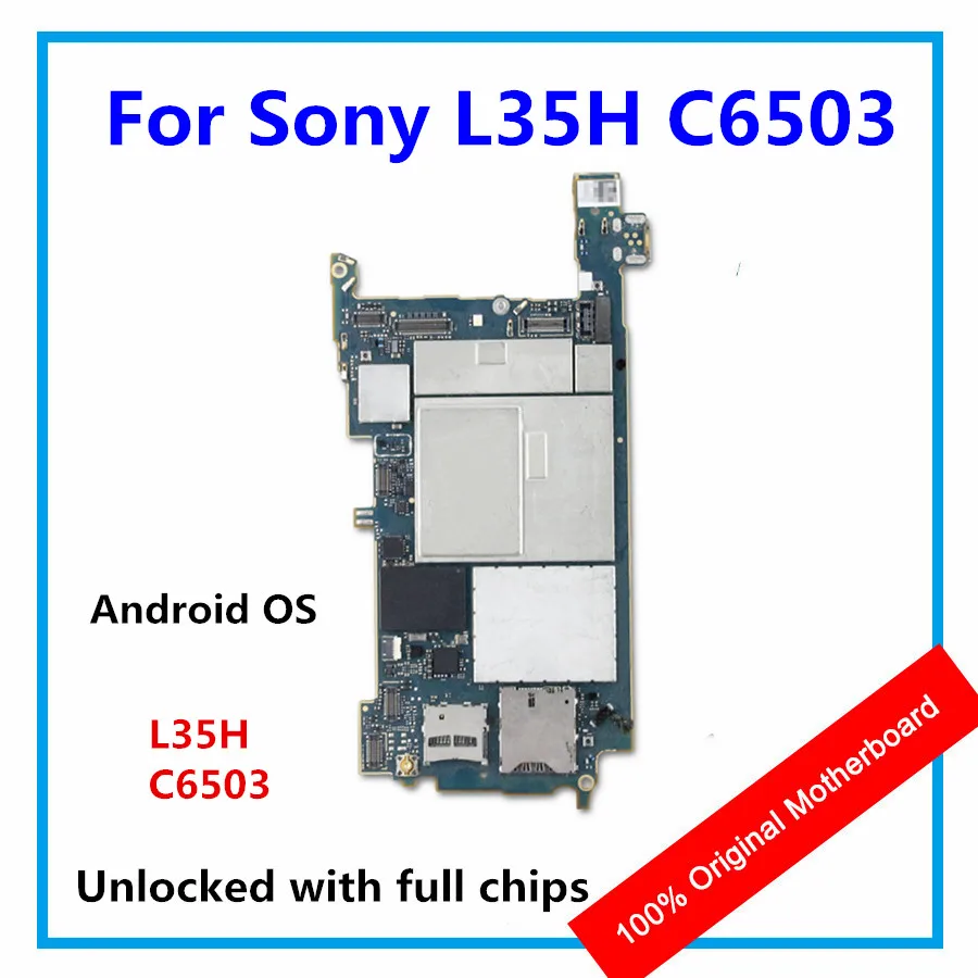 

100% Unlocked Original Motherboard For Sony Xperia ZL L35H C6503 Mainboard Android OS Logic board With Full Chips Replacement