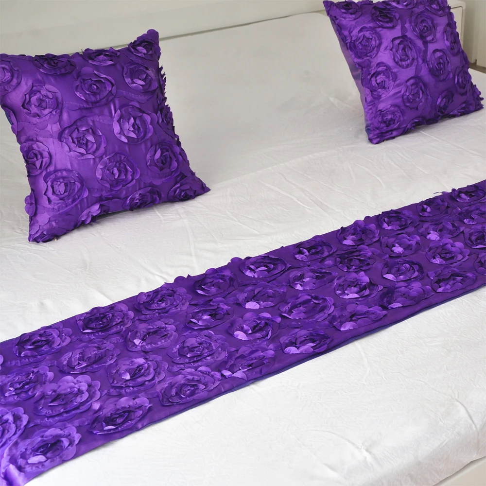 

Romantic Luxury Rose Table Runner and Tablecloths Pillowcase Girl's Favor Wedding Party Banquet Home Decoration Supplies